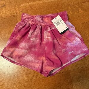 New Nike Dri-Fit High-Waisted 3in Lined Print Short Size XS Hot Fuchsia